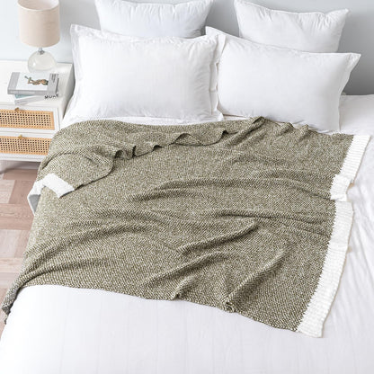 MIULEE Super Soft Throw Blanket for Couch, Olive Green Cozy Fluffy Warm Blankets Lightweight Knit Throw Blankets for Sofa, Bed, Chair, Living Room, Camping, Picnic, 60 x 80 inch