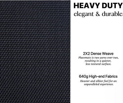 LEXMORE Placemats Set of 4 Vinyl/Plastic Woven Place Mats for Kitchen Table Indoor/Outdoor Washable Placemat Wipeable Dining Table Mats(Black)
