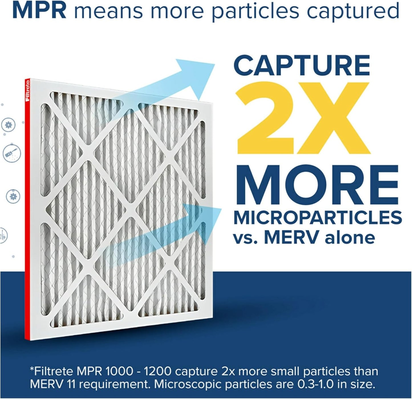 Filtrete 14x24x1 AC Furnace Air Filter, MERV 11, MPR 1000, Micro Allergen Defense, 3-Month Pleated 1-Inch Electrostatic Air Cleaning Filter, 6 Pack (Actual Size 13.81x23.81x0.81 in)