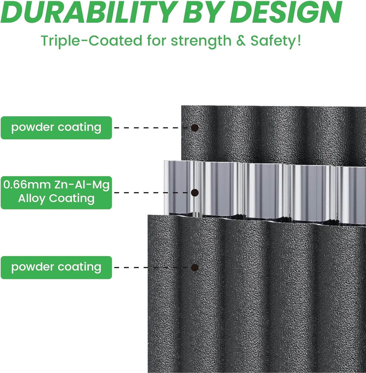 Raised Garden Bed Kit 8×2×1.4 FT Magnesium-Aluminum-Zinc Stainless Steel Metal Planter Box for Planting Outdoor Plants Vegetables (Cracked Silver)