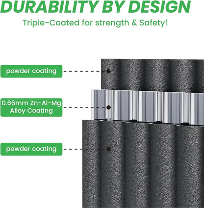 Raised Garden Bed Kit 8×2×1.4 FT Magnesium-Aluminum-Zinc Stainless Steel Metal Planter Box for Planting Outdoor Plants Vegetables (Cracked Silver)