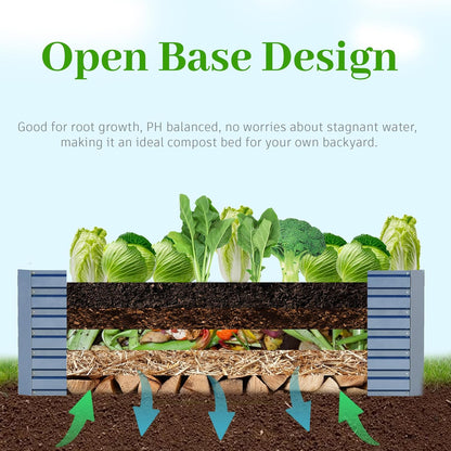 6x3x2 ft Raised Garden Bed, Large Metal Planter Raised Beds, Planters for Outdoor Plants for Vegetables, Flowers, Herbs, Fruits, and Succulents.(2 Pcs, Blue)