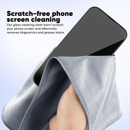 HOMEXCEL Microfiber Glass Cleaning Cloths 6 PK, Lint Free Streak Free, Reusable Microfiber Cleaning Cloth for Cleaning Windows, Glasses, Mirrors, Screens, Stainless Steel, and More, Grey-14”×16”