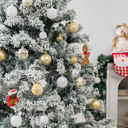 100Pcs Christmas Balls Ornaments Set, Shatterproof Christmas Decorations with Hand-held Gift Package for Xmas Tree/Holiday/Wedding/Holiday/Party Decor (Gold & White)