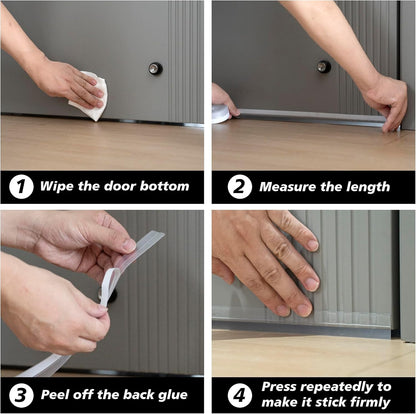 RECAPS 35mm 16.4 Feet Silicone Weather Stripping Door Seal, Transparent Under Door Gap Filler for Draft Stopper Adhesive Doors Windows and Shower Glass Gaps