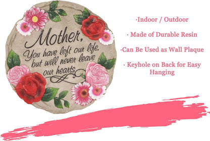 Spoontiques - Garden Decor - Mother Left Our Life but Never Hearts - Decorative Stone for Garden