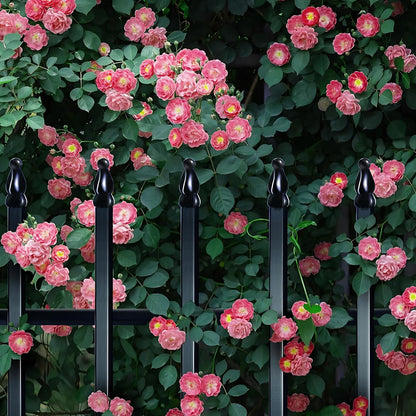 Metal Garden Fence 24 inch H x 24 inch W (10 Panels, Total Length 20 ft) Decorative Fence Border Fence Landscape Fencing for Dog, Flower Bed, Yard, Animal Barrier