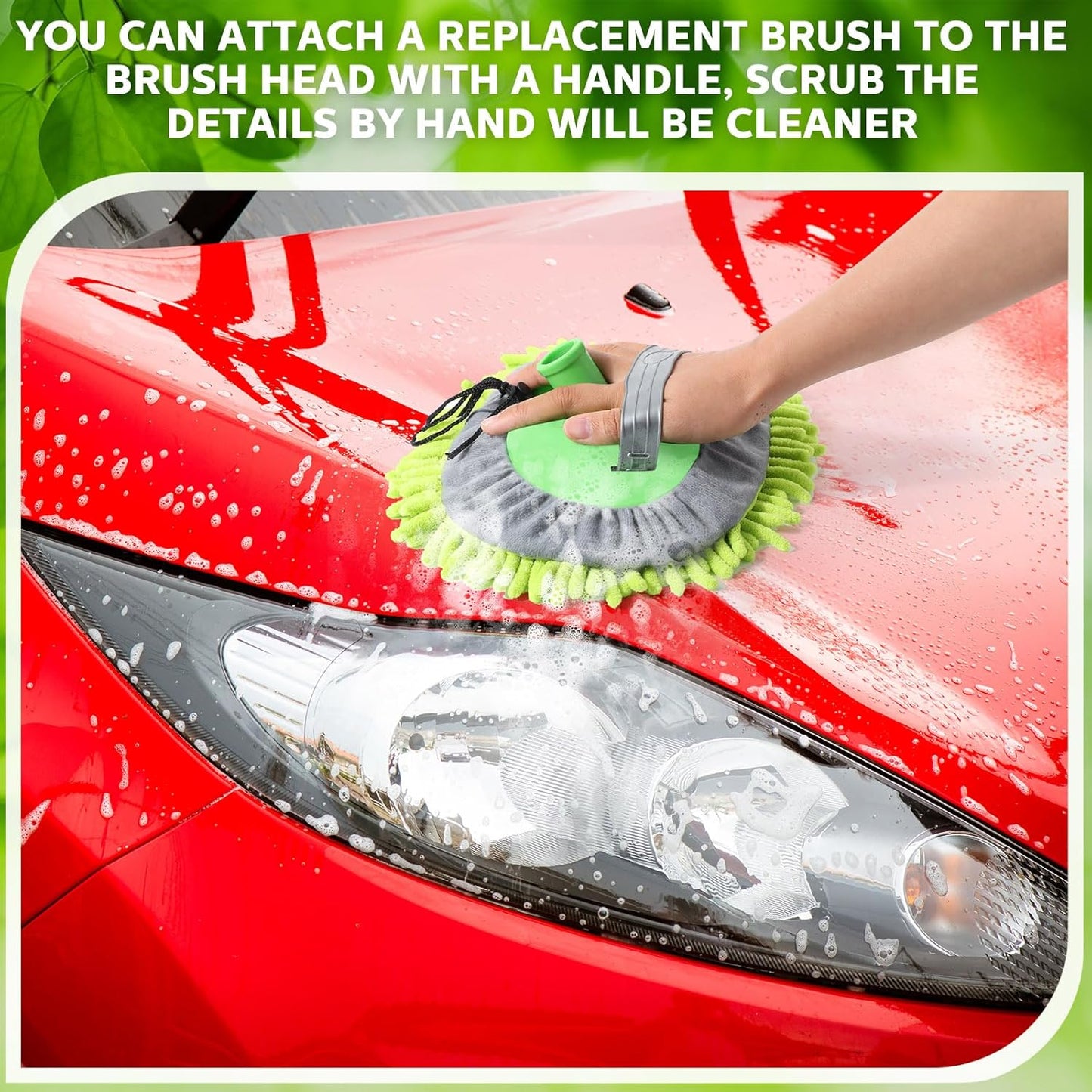 Layhit 5 Pcs Car Wash Mitt Set, Brush Not Included, Microfiber Mitt Cleaning Car Truck Washing Tools Kit RV Pickup Chenille Scratch Replacement(Multicolor)