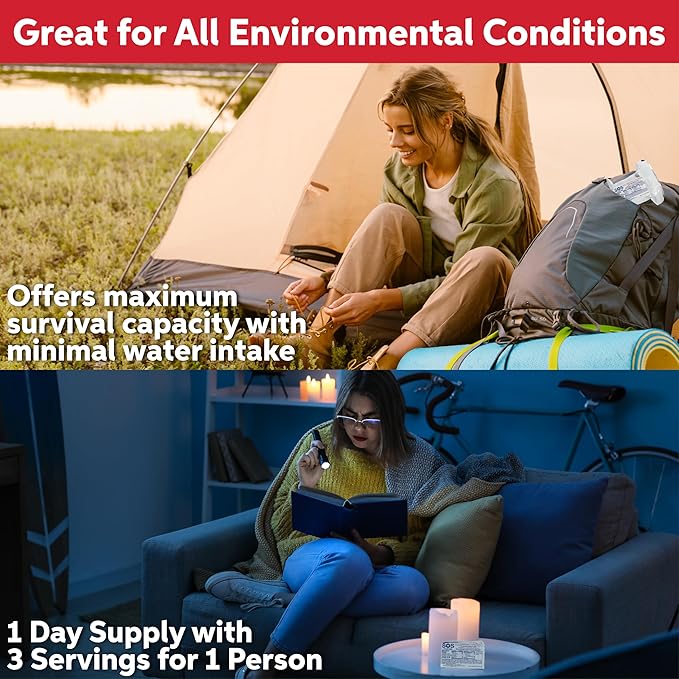 SOS Food Lab Emergency Food Bar - 1200 Calorie Ration (2 Pack Shortbread Cookie) - 1 Day/24 Hour Ready to Eat Supply for Camping, Hiking, Disaster Preparedness - 5 Year Shelf Life Energy Survival Food