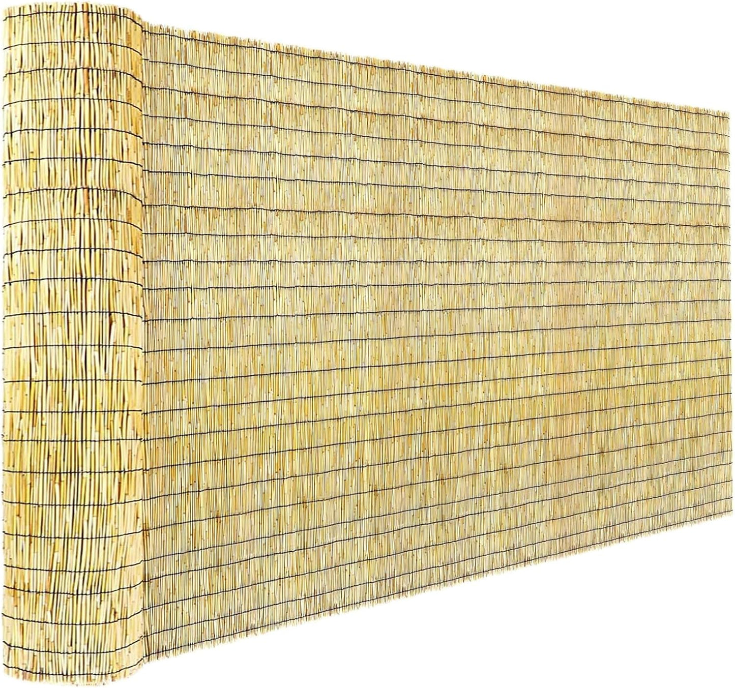 Bamboo Privacy Fence, Decorative Bamboo Fence Rolls 6 Feet High, Natural Reed Screens Outdoor for Patio Garden Backyard Balcony, 6 x 10 FT