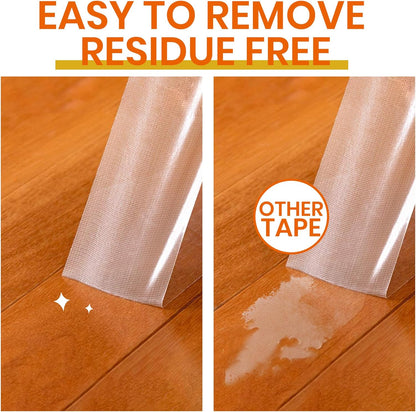 TAPEBEAR Carpet Tape Double Sided 4Inch x 30Yards, Heavy Duty Rug Gripper Anti Slip Anti Curling Floor Tape Residue-Free, Two Sided, Removable, Waterproof for Area Rugs, Mats, Strong Hold for Tile