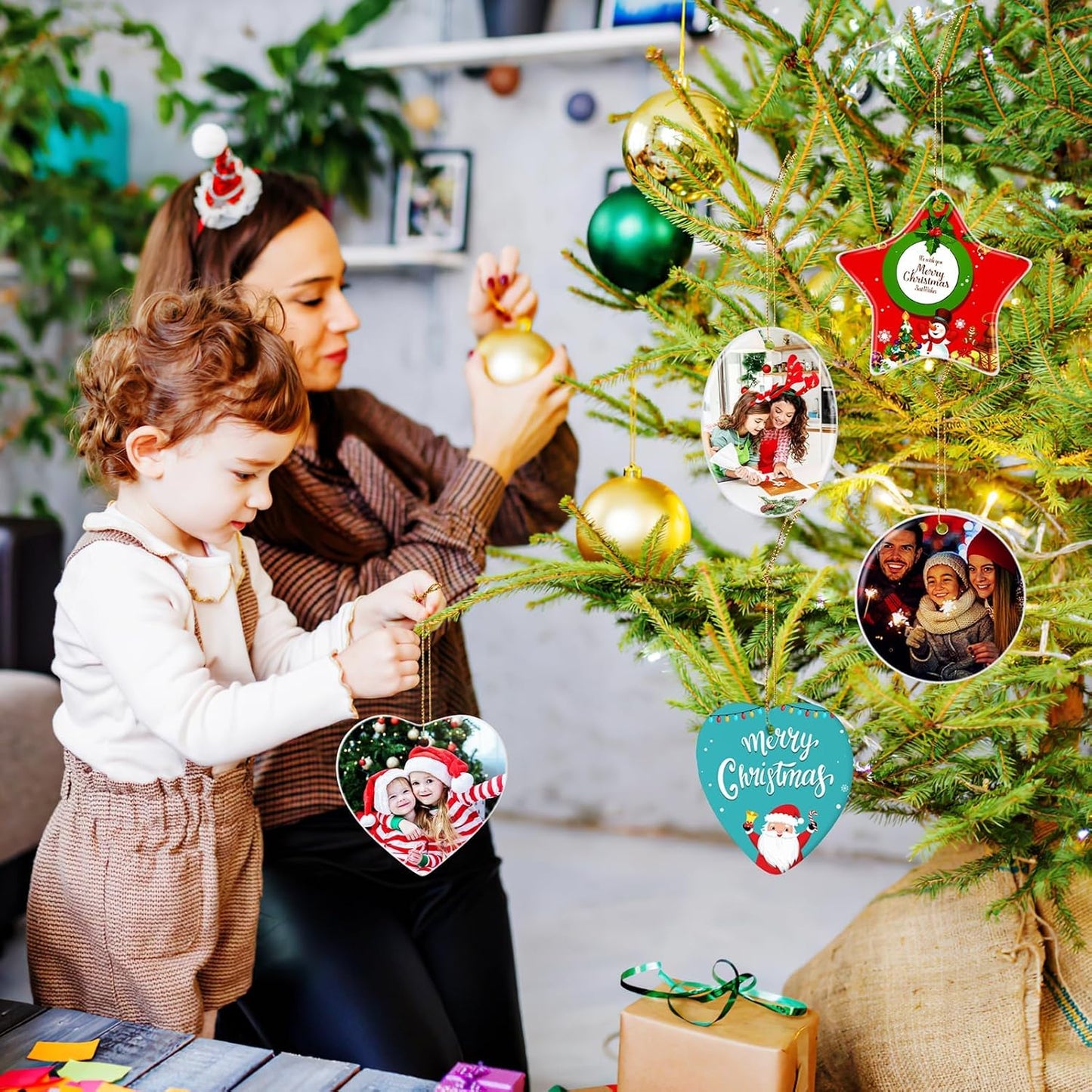 Personalized Christmas Ornaments 2025 Customized with Photo Text Ornament Keepsake Pet First Christmas Ornament Bulk Custom Ceramic Xmas Tree Decorations,Oval