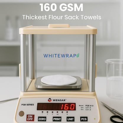 WHITEWRAP Flour Sack Towels| Tea Towel for Crafts| Kitchen Dish Cotton Blank Towel for Embroidery| Baking Bread Proofing Linen Cover| Thick Absorbent Quick Dry|12 Pack 18"x28" Natural