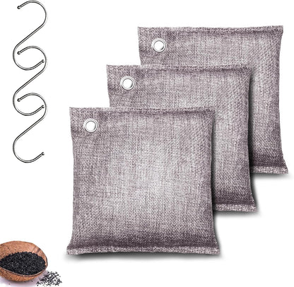 Activated Charcoal Odor Absorber, Odor Eliminator for Strong Odor,Coconut Shell Charcoal Air Purifying Bags for Home Car Closet Pet, Smoke Room Deodorizer