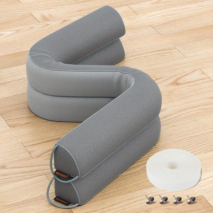 MAGZO Door Draft Stopper 30 Inches, 2 Pack Weighted Triangular Door Snake for Winter Noise Blocker with Hook Loops,Gray