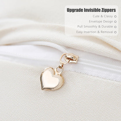 Boho Chenille Tufted Couch Throw Pillow Covers 18x18 Inch Set of 2 Farmhouse Striped Decorative Pillow Covers Accent Neutral Pillowcase Yellow Teal Cushion Cover for Living Room Sofa Bed