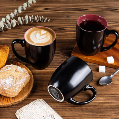 GBHOME 16oz Coffee Mugs Set of 6, Large Ceramic Coffee Mugs for Man, Woman, Dad, Mom, Modern Coffee Mugs Set with handle for Tea/Latte/Cappuccino/Milk/Cocoa. Dishwasher&Microwave Safe,Multi-Color