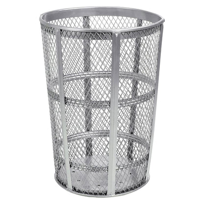 Global Industrial 48 Gallon Outdoor Metal Trash Container, Galvanized