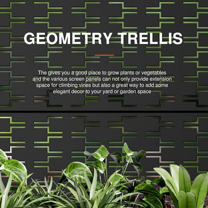 Casaphoria Metal Raised Garden Bed with Trellis and Wheels, 47"x47"x16" Planter Box for Climbing Plants, Vegetables & Vines, Features Drainage Holes and Privacy Screen, Black-Square