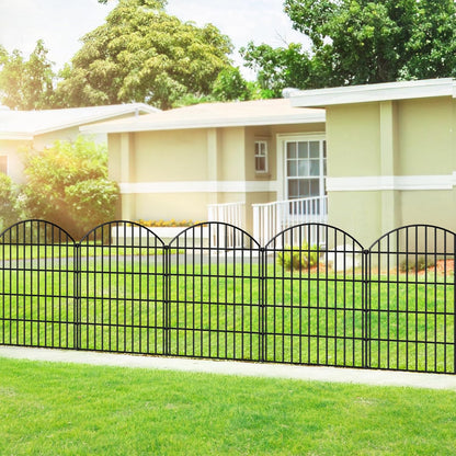 Metal Garden Fence 36in (H) x 23.3ft (L), 10 Panels + 11 Stakes Dog Fences Border Fence Animal Barrier, No Dig Garden Fencing for Yard Flower Bed Lawn Patio Outdoor, CTW3610 Black