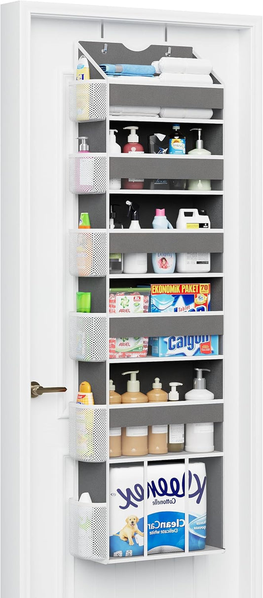 Over The Door Organizer Storage - 50lb Heavy Duty 6 Shelf Over Door Organizer Hanging Space Saving Perfect for Bedroom Bathroom Dorm Nursery Pantry
