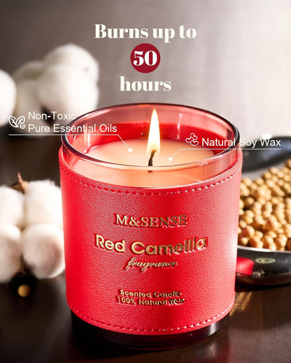 M&SENSE Citrus Floral Scented Soy Candles, Naturally Scented Vegan Soy Candle, 10oz 42-Hour Long Last Burning Time, No Toxin Bathtub Relaxing Stress Relief Home Fragrance for Women and Man