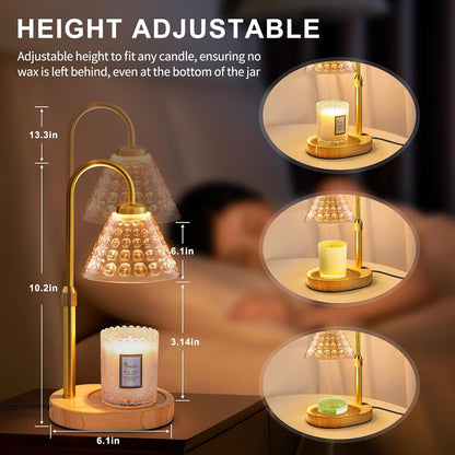 Candle Warmer Lamp with Timer Dimmable, Birthday Gifts for Women Mom, House Warming Gifts New Home Decor, Wax Melt Warmer for Jar Candles, Home Bedroom Decor with 2 Bulbs
