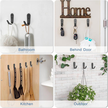 10PCS Hooks - Wall Mount Coat Hooks with 20 Screws for Hanging Coats, Towels, Backpacks, Hats, Dog Leashes, Coffee Mugs