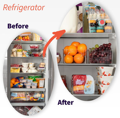 Pantry Organizers and Storage and Cabinet Organizer, 4 Pack - Kitchen Organizers and Storage, Great Fridge or Snack Organizer - Perfect in Refrigerator or Cupboard Shelf