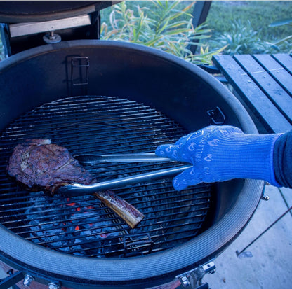 Grill Armor Oven Gloves 932°F Extreme Heat & Cut Resistant Oven Mitts with Fingers for BBQ, Cooking, Grilling, Baking – Accessory for Smoker, Cast Iron, Fire Pit, Camping, Fireplace, Griddle & More