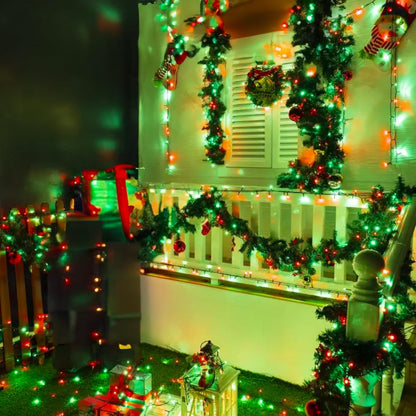 Dazzle Bright Red and Green Christmas Mini String Lights, 20FT 100 Count Incandescent Waterproof Fairy Lights Plug in, Connectable Christmas Decorations for Indoor Outdoor Home Party Garden Yard