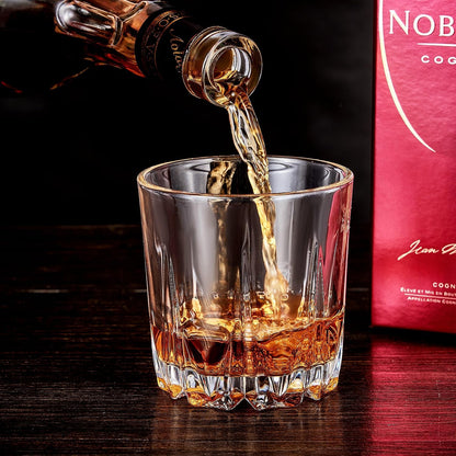 Whiskey Glasses Set of 4,Lead-Free Crystal Old Fashioned Glass,Scotch Glass Tumblers for Drinking Bourbon,Cognac,Irish Whisky,Whisky Glass Gift Set for Men,Dad,Brother-10oz