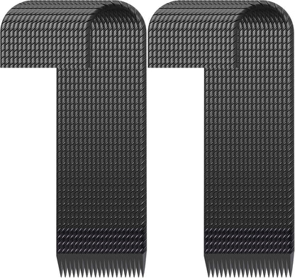 16" Ground Rebar Stakes Heavy Duty J Hook Ground Anchors, 5/16 inch Curved Steel Tent Stakes Anti Rust Steel Ground Stakes for Chain Link Wire Fencing, Pack of 40, Black