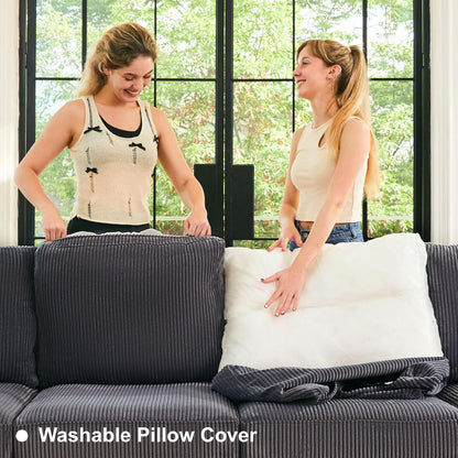 Belffin Large 15 Seat Modular Sectional Sofa with Storage Seat Corduroy Sleeper Sectional Sofa Bed Oversized Convertible Modular Couch for Living Room Dark Grey