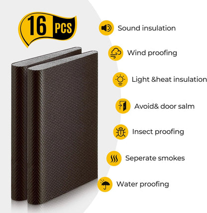 Zonon 32 Pieces Door Corner Seal Weatherstripping Exterior Door Frame Seal Draft Stopper Adhesive Corner Pads for Weather Stripping and Draft Protection (Brown)