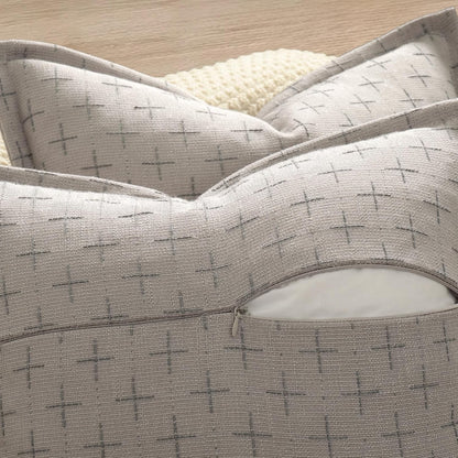 Pillow Covers 24x24 Set of 2 Soft Polyester Textured Pillow Covers with Stylish Flange Edge Cozy Farmhouse Throw Pillows for Couch Bed Sofa Living Room