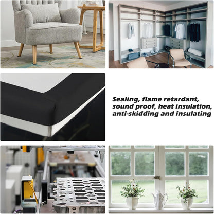 ToLanbbt Black Door Window Weather Stripping Self Adhesive Foam Tape High Density Foam Sealing Strip Window Insulation Weatherproof Gasket Tape 1" Wide X 3/4" Thick, 6.5 Ft X 2 Rolls, Total 13 Feet