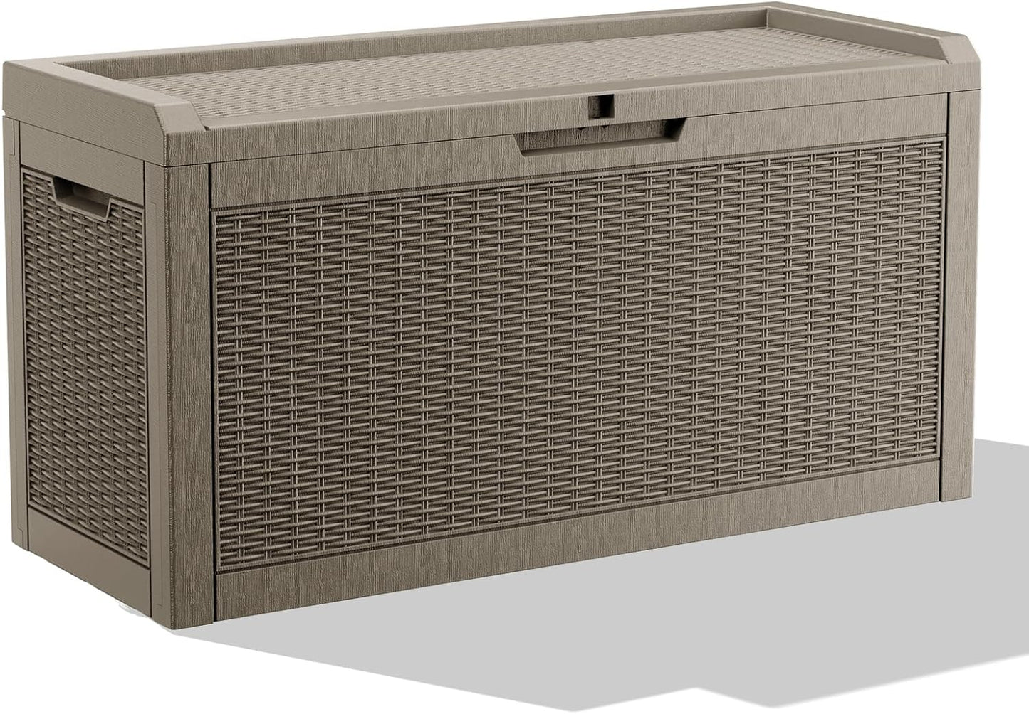 DRATO 60 Gallon Deck Box, Waterproof Resin Large Outdoor Storgae Box for Patio Furniture, Patio Cushions, Gardening Tools, Pool and Sports Supplies, Lockable