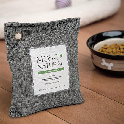 Moso Natural Air Purifying Bag 200g | Premium Bamboo Charcoal Odor Absorber for Home & Car | Closet Odor Eliminator, Small Room Deodorizer & Car Air Freshener | Long Lasting Charcoal Bags Cover 90sqft