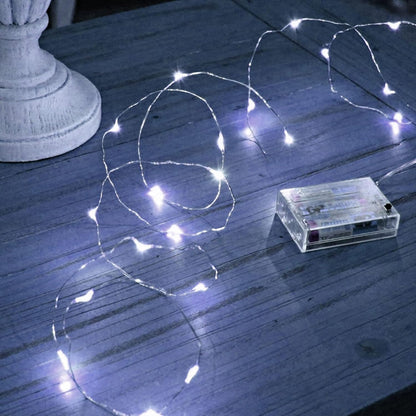 Dazzle Bright Fairy Lights Battery Operated, 2 Pack Total 40FT 120LED Silver Wire Waterproof Battery Operated String Lights, Christmas Decorations for Indoor Outdoor Bedroom Yard Decor, White