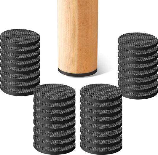 CHUNZEXI Non Slip Furniture Pads - 32 Premium Furniture Grippers Self Adhesive Rubber Furniture Feet, Anti Slide Furniture Hardwood Floor Protector for Keep Couch Stoppers (1.5 inch Round)