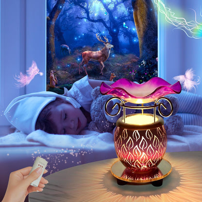 HUNANBANG Electric Scented Wax Warmer with Auto Off Timer - Candle Wax Melt Fragrance Burner (Candlelight-Purple)