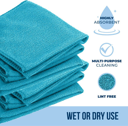 GREEN LIFESTYLE Chamois Cloth, Microfiber Cleaning Cloth 150 Pack, Borderless Towels Cleaning, Car Microfiber Towel, Drying Wash Towels (11.5" x 11.5", Multicolor)