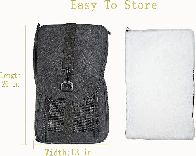 Soft Sided Carrier for Small Medium Cats Dogs,Removable Pad Collapsible Travel Pet Carrier Large Black