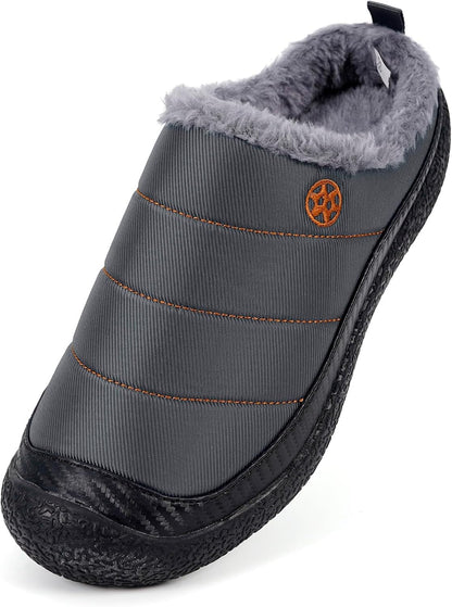 Womens Mens House Slippers Slip on Snow Winter Warm Fully Fur Lined Slippers Indoor Outdoor Shoes