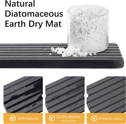 Sponge Holder for Kitchen Sink,Sink Caddy Organizers with Stone Drying Tray, Kitchen Sink Organizer for Sponges, Soap, 9.7" x 4.2"x 3.2" Home Decor Storage and Organization,2PCS Black