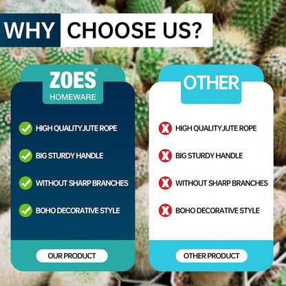 14"x12" Natural Jute Rope Woven Storage Basket with Handles for Plant, Blankets,Toys - Living Room Home Decor,Multifunctional Basket for Organizer,Picnic,Artificial Tree Black and Beige