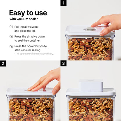 VAKUEN Premium Airtight Food Storage Containers, 4L(4.10qt) Smart One-Click Seal Lid, Patented Double Silicone Lining, 100% Leak Proof, BPA-FREE (Large Container 4.0)