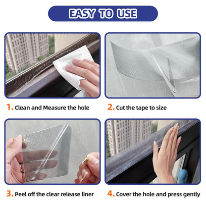 KING MOUNTAIN Grey Window Screen Repair Tape,3inX10FT Heavy Duty Screen Repair Kit for Window Screen and Screen Door,Strong Adhesive & Waterproof Window Screen Patch