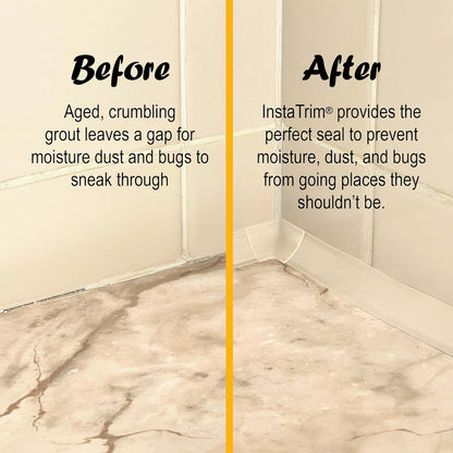 InstaTrim New & Improved Caulk Trim -10ft Ivory 3/4" Wide Caulk Tape - Adhesive Trim with Many Uses Including Caulking for Bathroom, Sinks, and Windows - Made in USA